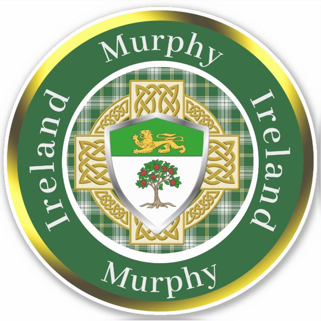 Murphy Shield & Celtic Cross Personalized Sticker (Front)