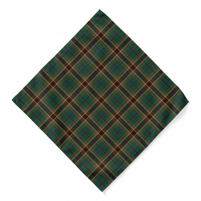 Murphy Tartan Brown and Green Plaid Pattern Bandana (Front)