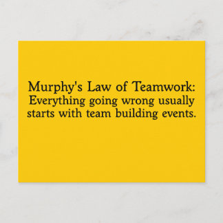 Murphy's Law for Teamwork Postcard