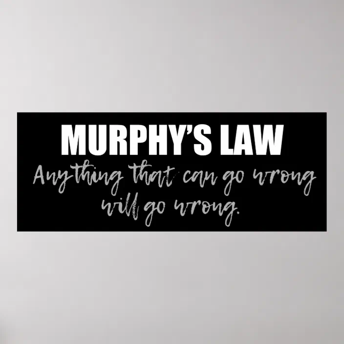 will go wrong Poster New Murphy's Law Anything that can go wrong