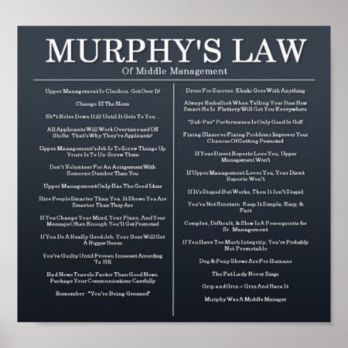 Murphys Laws of Middle Management Poster