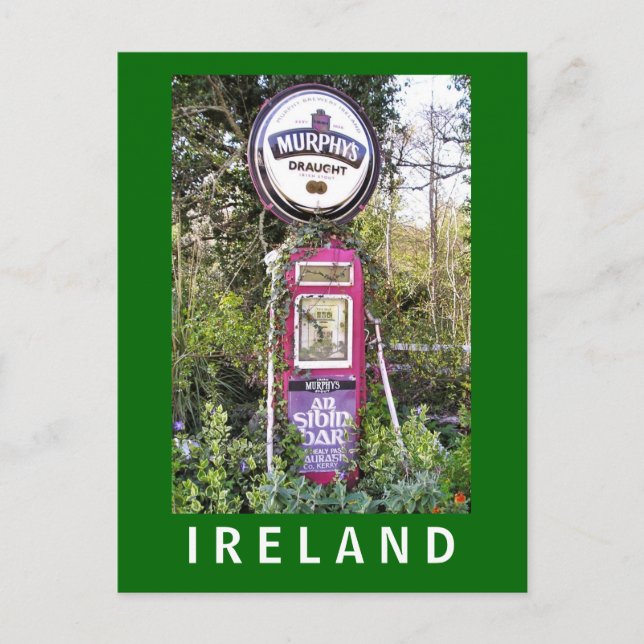 Murphy's Old Irish Petrol Pump Postcard (Front)
