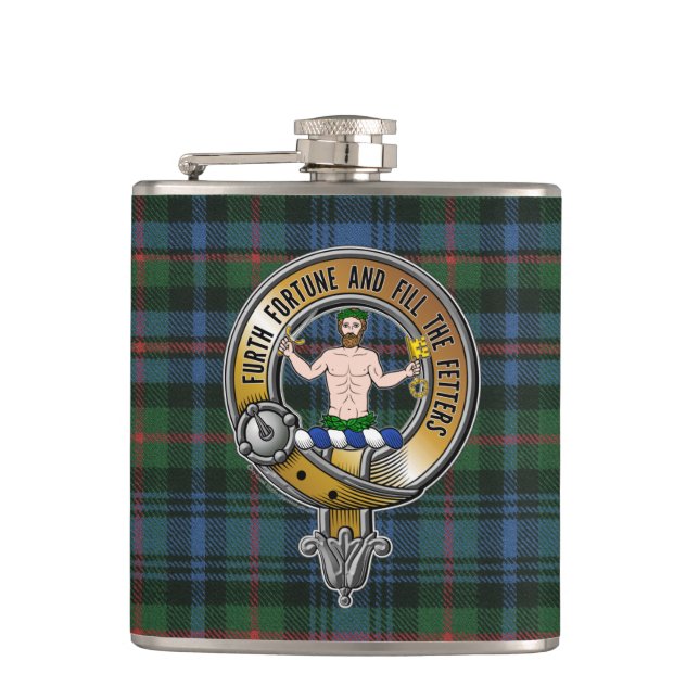 Murray Atholl Tartan & Badge Flask (Front)