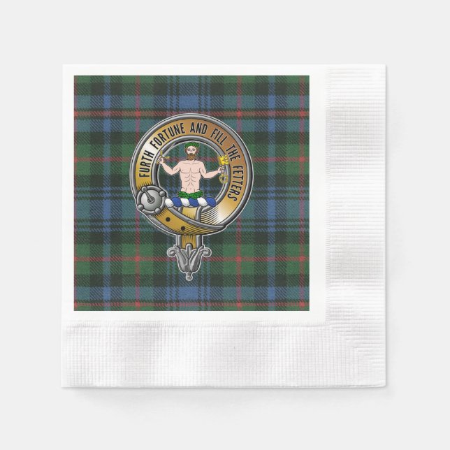 Murray Atholl Tartan & Badge Napkins (Front)