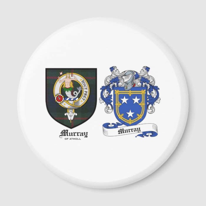 Murray Clan Crest & Murray Coat of Arms Refrigerator Magnet