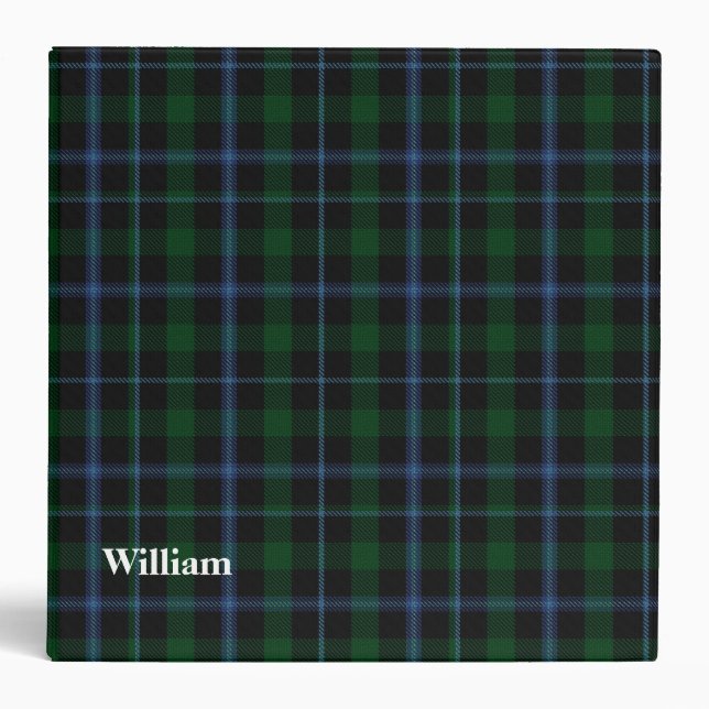 Murray Clan Custom Tartan Plaid Binder (Front)