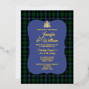 Murray Clan Tartan Plaid Wedding Foil Invitation