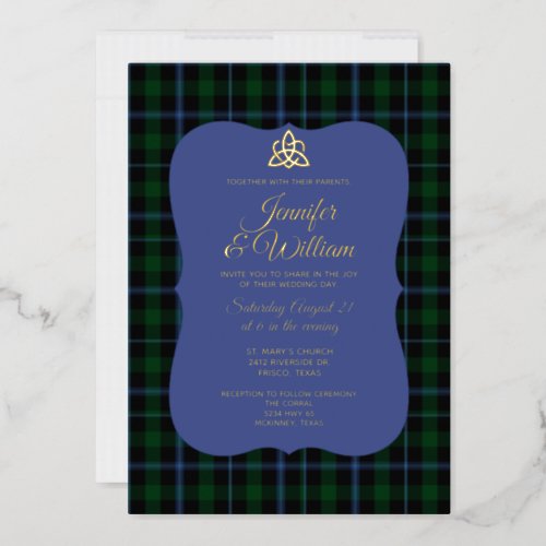 Murray Clan Tartan Plaid Wedding Foil Invitation