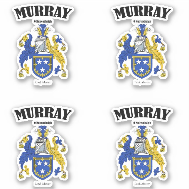 Murray Crest Irish Translation & Meaning (x4) Sticker (Front)