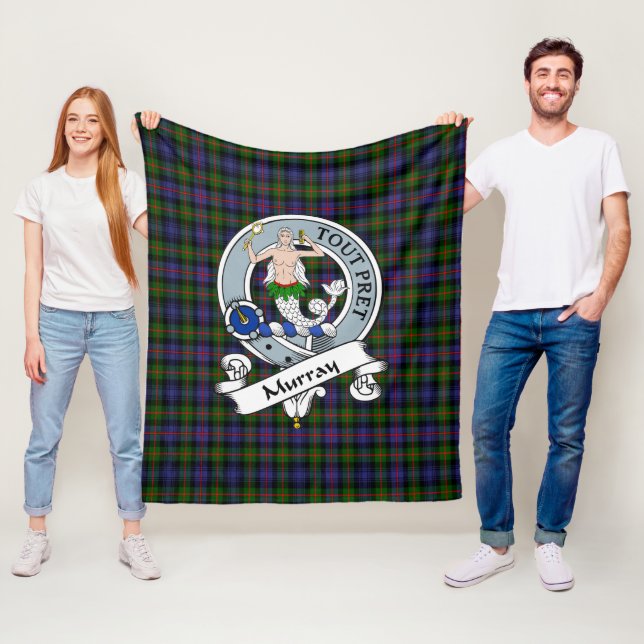 Murray Dysart of Atholl Modern Clan Badge Tartan P Fleece Blanket (In Situ)