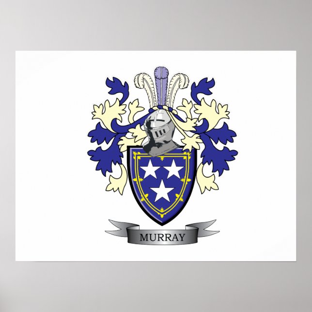 Murray Family Crest Coat of Arms Poster (Front)