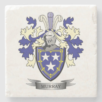 Murray Family Crest Coat of Arms Stone Coaster