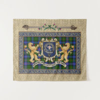 Murray of Atholl Clan Badge & Tartan w/Lions 