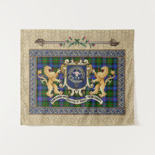 Murray of Atholl Clan Badge & Tartan w/Lions  Tapestry