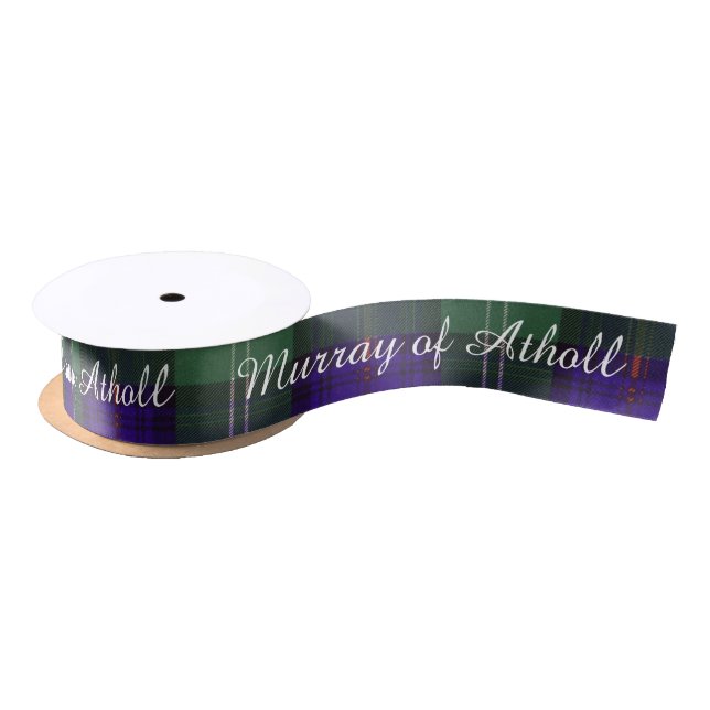 Murray of Atholl clan Plaid Scottish kilt tartan Satin Ribbon (Spool)