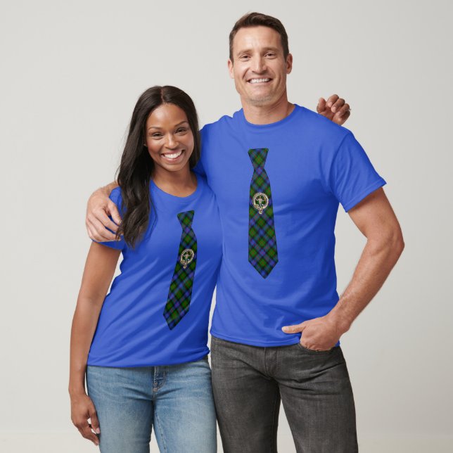 Murray of Atholl Scottish Badge & Tartan Necktie T-Shirt (Unisex)