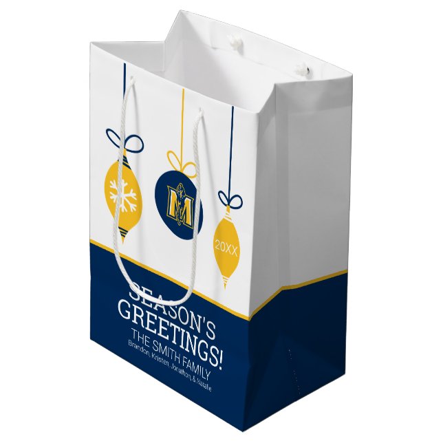 Murray State Racers | Christmas Medium Gift Bag (Front Angled)