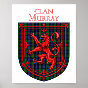 Murray Tartan Scottish Plaid Lion Rampant Poster