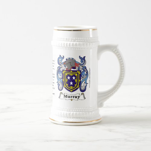 Murray the Origin the Meaning and the Crest Beer Stein