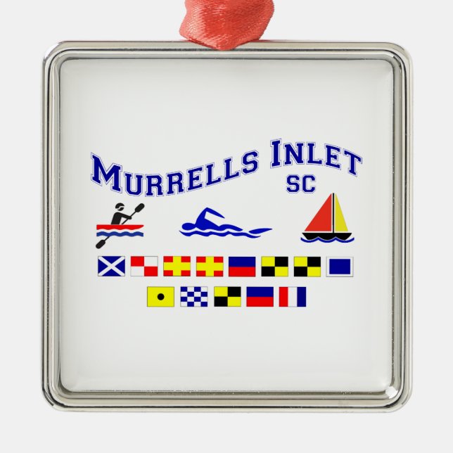 Murrells Inlet SC Signal Flags Metal Ornament (Front)