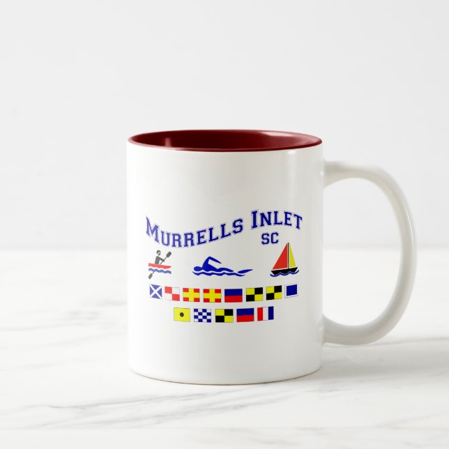 Murrells Inlet SC Signal Flags Two-Tone Coffee Mug (Right)