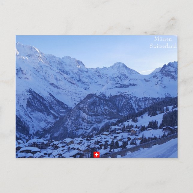 Mürren and the famous Swiss Alps Trilogy Postcard (Front)