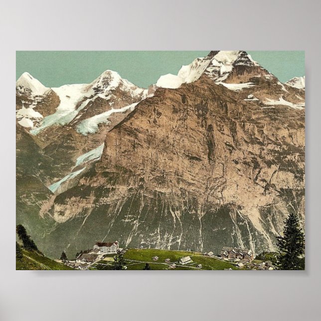 Murren, general view, Bernese Oberland, Switzerlan Poster (Front)