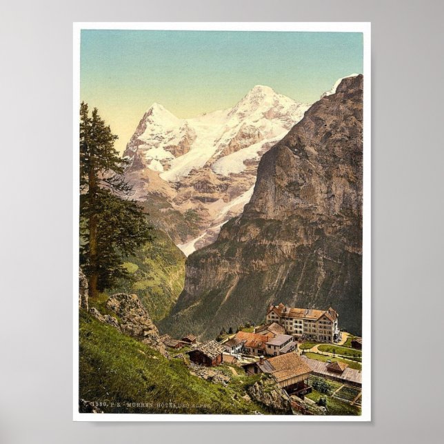 Murren, Hotel des Alps, Bernese Oberland, Switzerl Poster (Front)