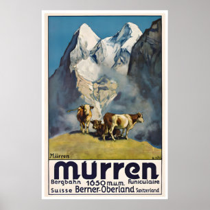 Murren Poster Swiss Art Switzerland Print Bernese