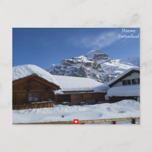 Mürren, Switzerland. Winter vintage chalets Postcard