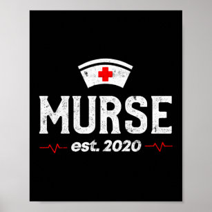 Murse Established 2020 Funny Murse Male Nurse Man Poster