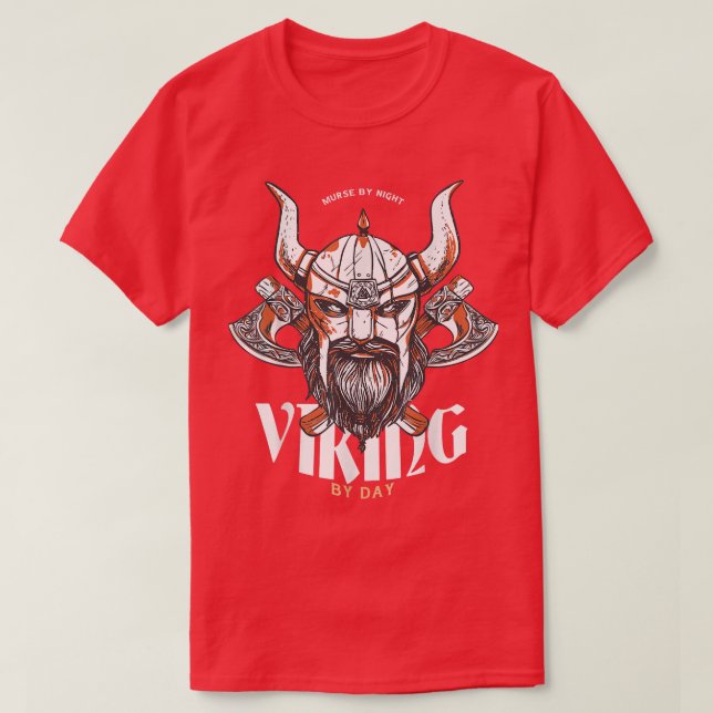 Murse Lifesavers Male Nurse Murse By Night Viking  T-Shirt (Design Front)