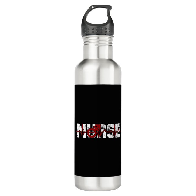 Murse Male Nurse Shirt Stainless Steel Water Bottle (Front)