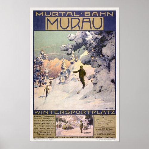 Murtalbahn Murau Austria Vintage Poster 1907