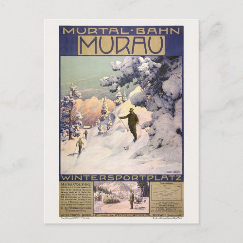 Murtalbahn Murau Austria Vintage Poster 1907 Postcard