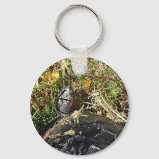 Murtle the Turtle in the Flowers Keychain
