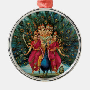 Murugan Kartikeyan Skanda Subrahmanyan Hindu Deity Metal Ornament