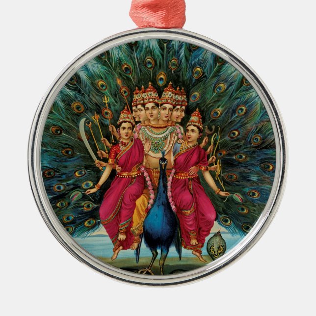 Murugan Kartikeyan Skanda Subrahmanyan Hindu Deity Metal Ornament (Front)