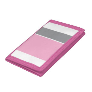 Murugi Bags & Accessories Pink Parallel Trifold Wallet