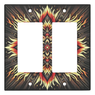 Murugi Home Aceents Fiery Glow Double Rocker Light Switch Cover