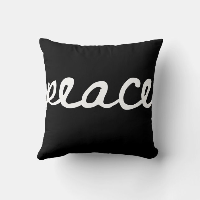 Murugi Home & Decor Black-is-Peace Throw Pillow  (Back)