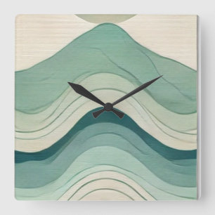 Murugi Home & Decor Whimsical Flow Square Acrylic Wall Clock