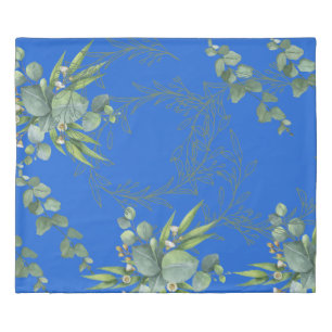 Murugi Luxe Beddings Azure Bloom King Size  Duvet Cover