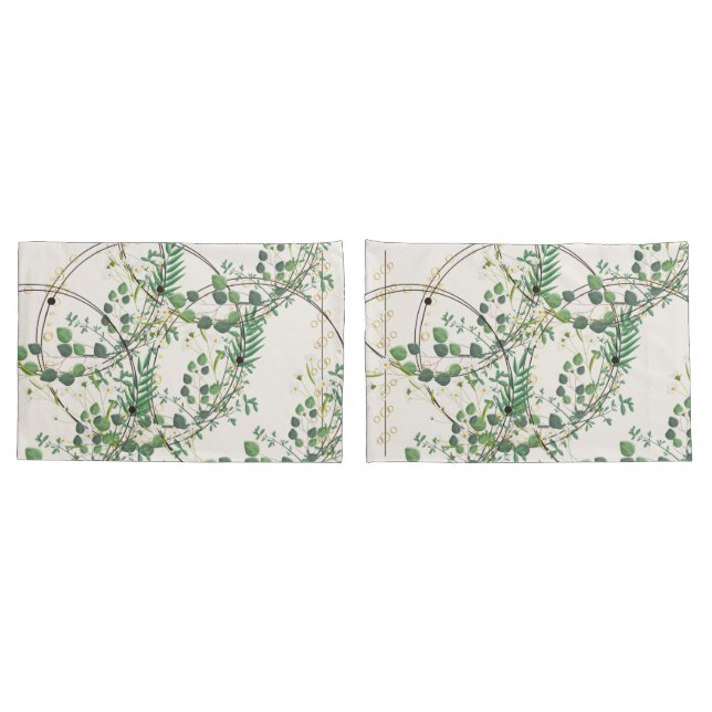 Murugi Luxe Beddings Golden Grove Pair  Pillow Case (Back-Set)