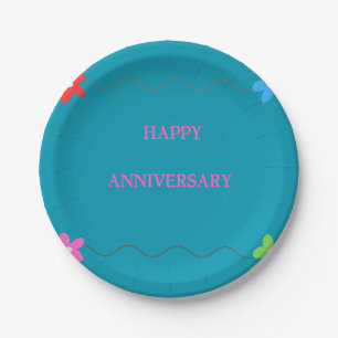Murugi Moments Anniversary 7" Round Paper Plate