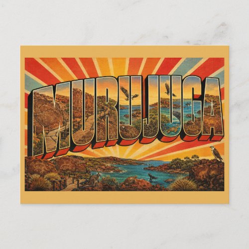 Murujuga National Park WA Vintage Travel Art Postcard