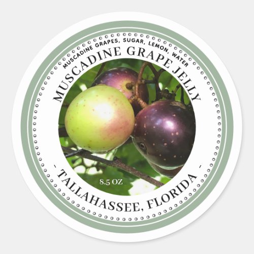 Muscadine Grape Jam with Sage Border Jelly Label  