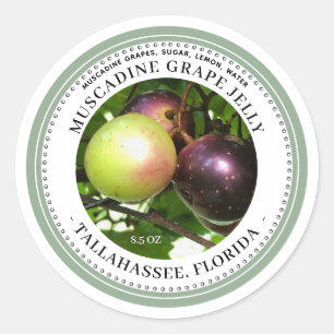 Muscadine Grape Jam with Sage Border Jelly Label