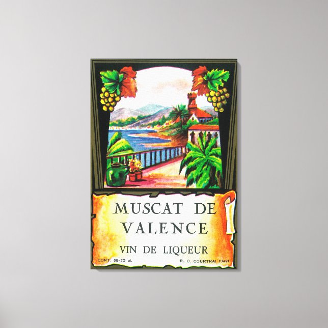Muscat De Valence Wine LabelEurope Canvas Print (Front)