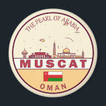 Muscat Oman City Skyline Emblem Magnet<br><div class="desc">Muscat minimalist,  colorful art design featuring monuments and landmarks of the city in Oman.</div>